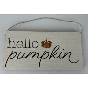 Rustic Marlin "Hello Pumpkin" Wood Wall Hanging
